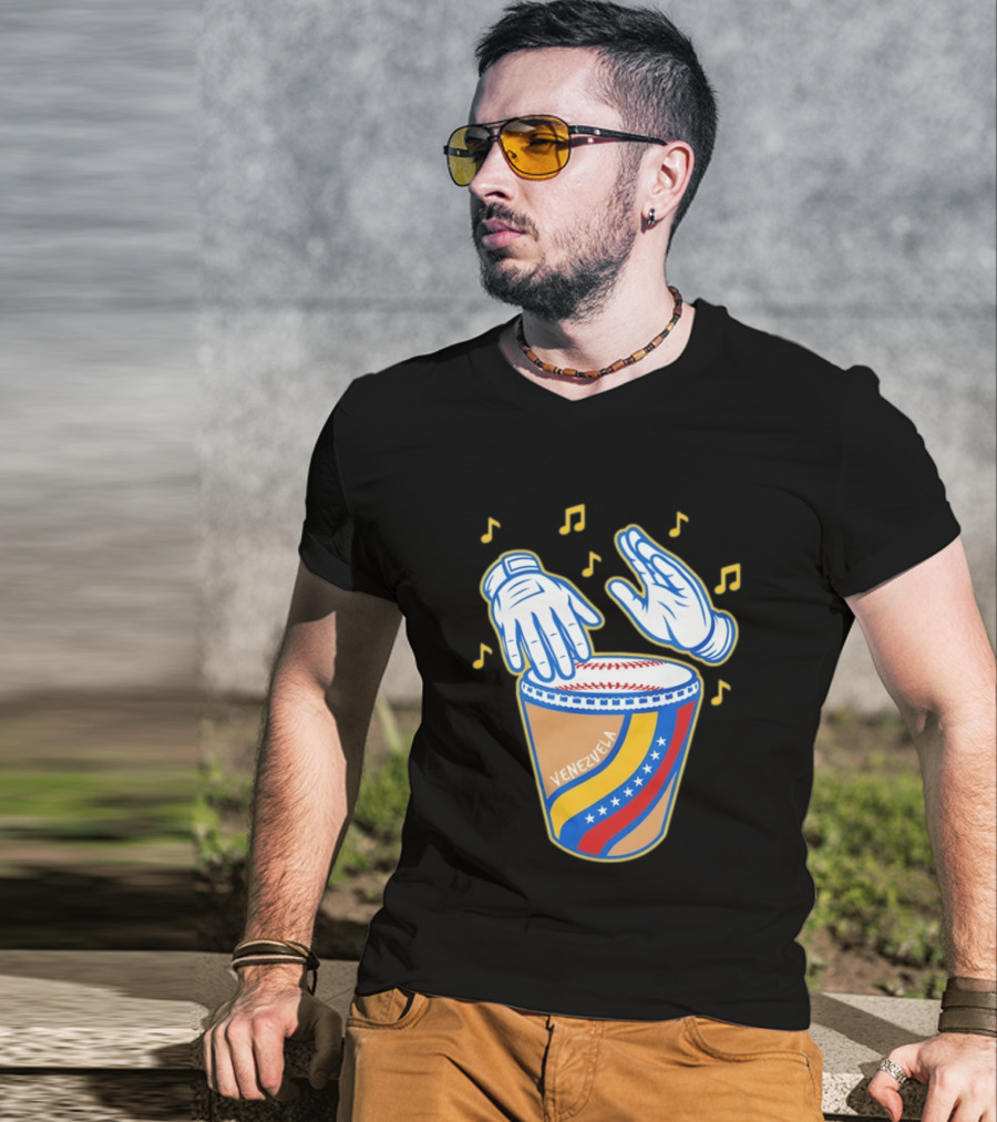 Tambor Béisbol Venezuela 2026 Musical Celebration Mexican Baseball Fusion T-Shirt