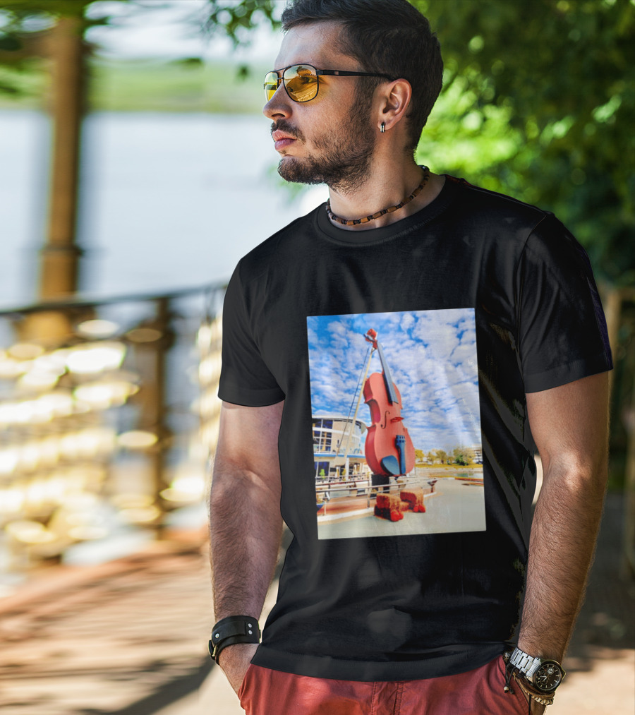 The Big Fiddle At Port Of Sydney Nova Scotia Canada Iconic Landmark T-Shirt