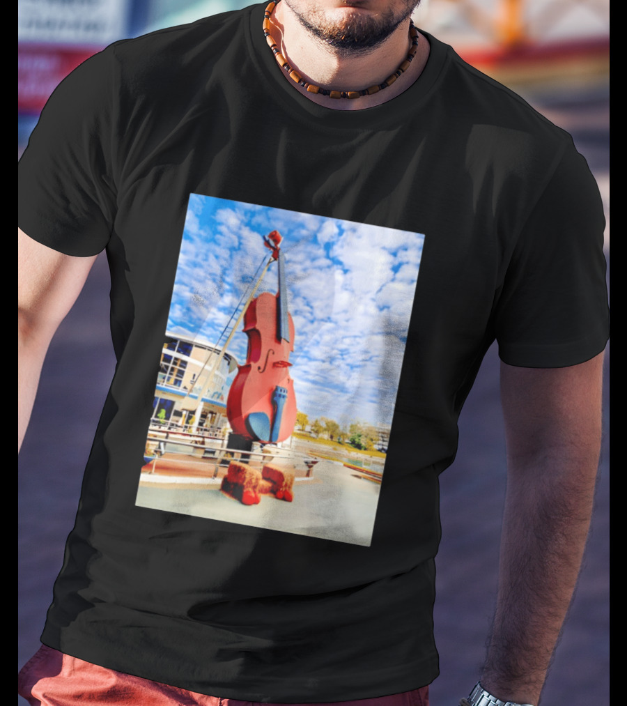 The Big Fiddle At Port Of Sydney Nova Scotia Canada Iconic Landmark T-Shirt