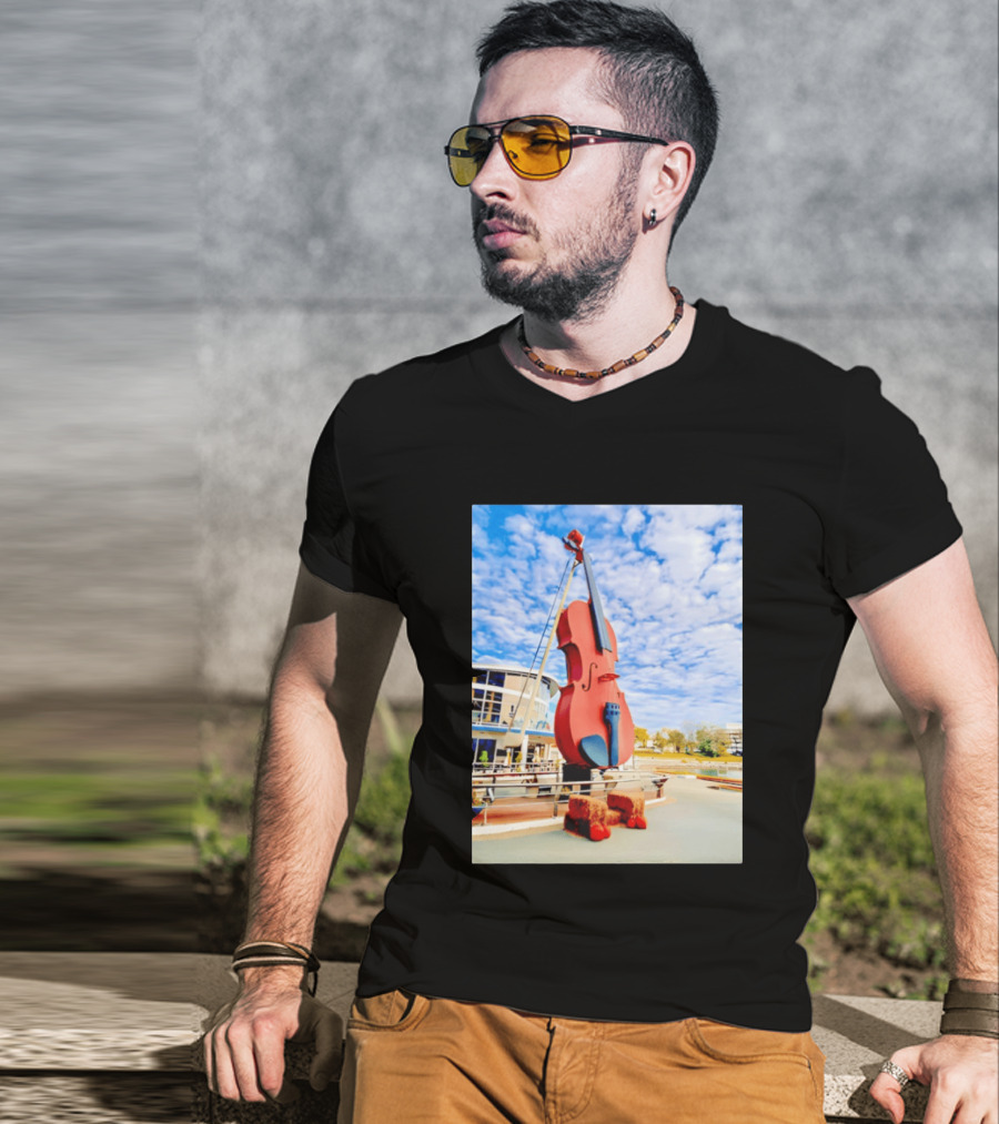 The Big Fiddle At Port Of Sydney Nova Scotia Canada Iconic Landmark T-Shirt