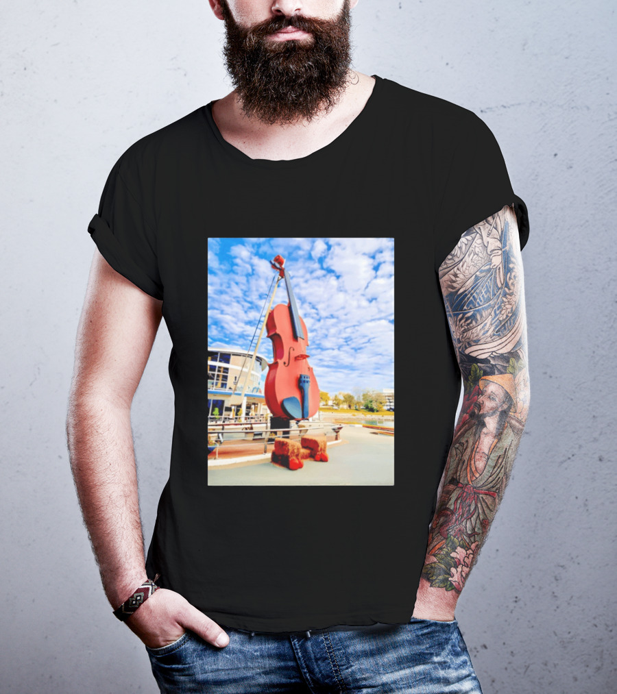 The Big Fiddle At Port Of Sydney Nova Scotia Canada Iconic Landmark T-Shirt