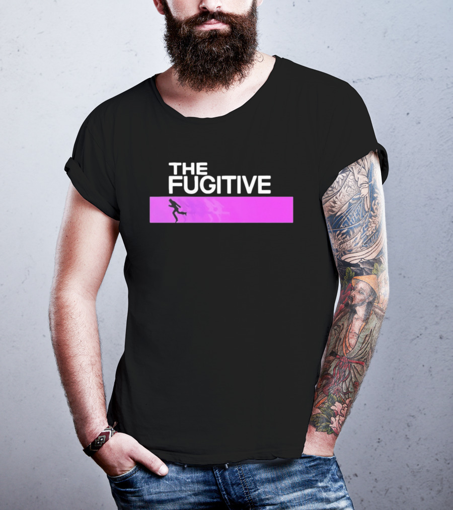The Fugitive Silhouette Running On Purple Bar T-Shirt