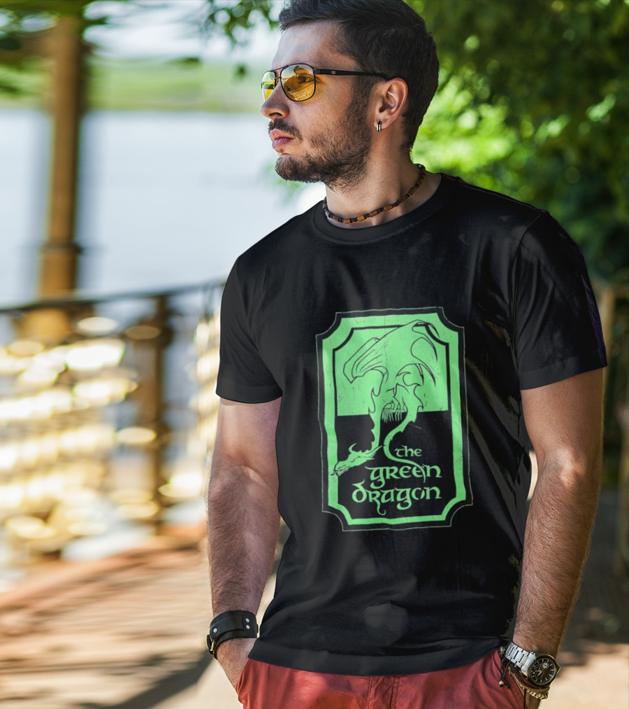 The Green Dragon Lord Of The Rings Fantasy Tavern T-Shirt