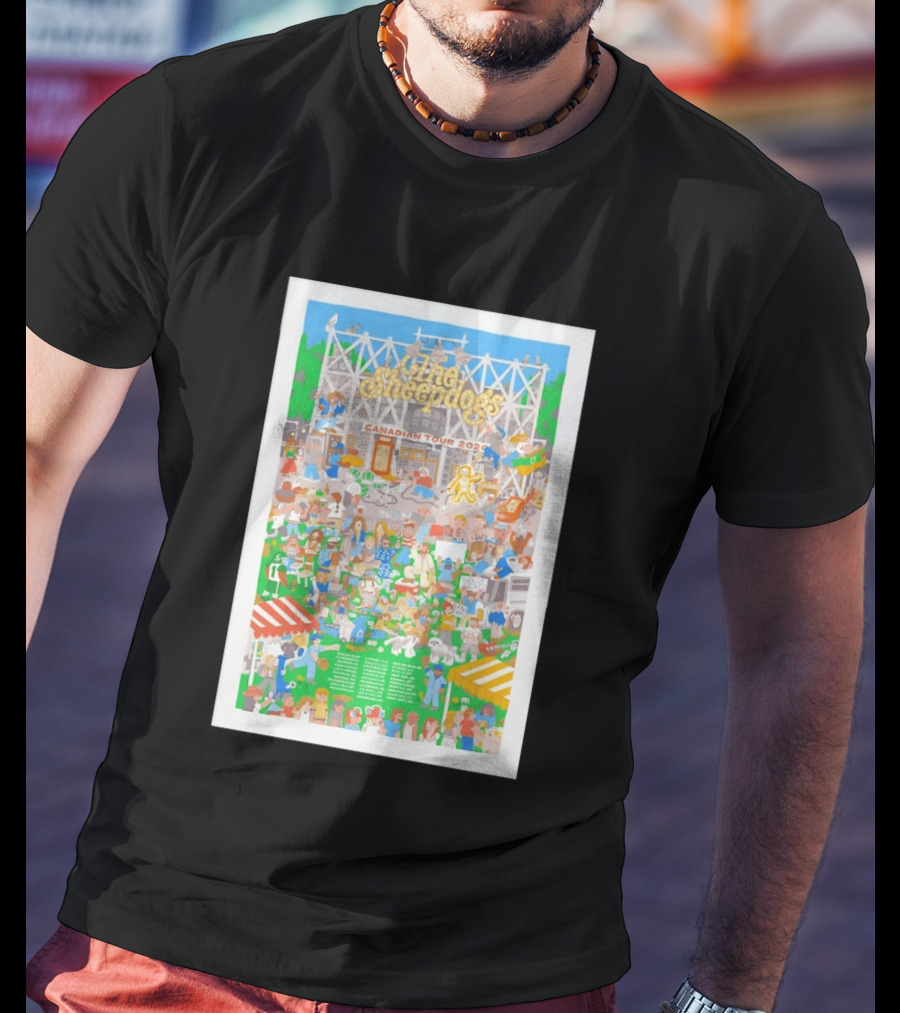 The Sheepdogs Canadian Tour 2026 Colorful Festival Scene With Crowd And Marquee T-Shirt