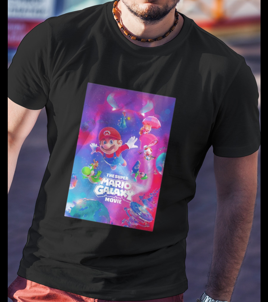 The Super Mario Galaxy Movie Adventure Featuring Iconic Characters T-Shirt