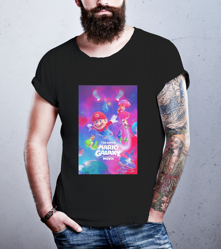 The Super Mario Galaxy Movie Adventure Featuring Iconic Characters T-Shirt