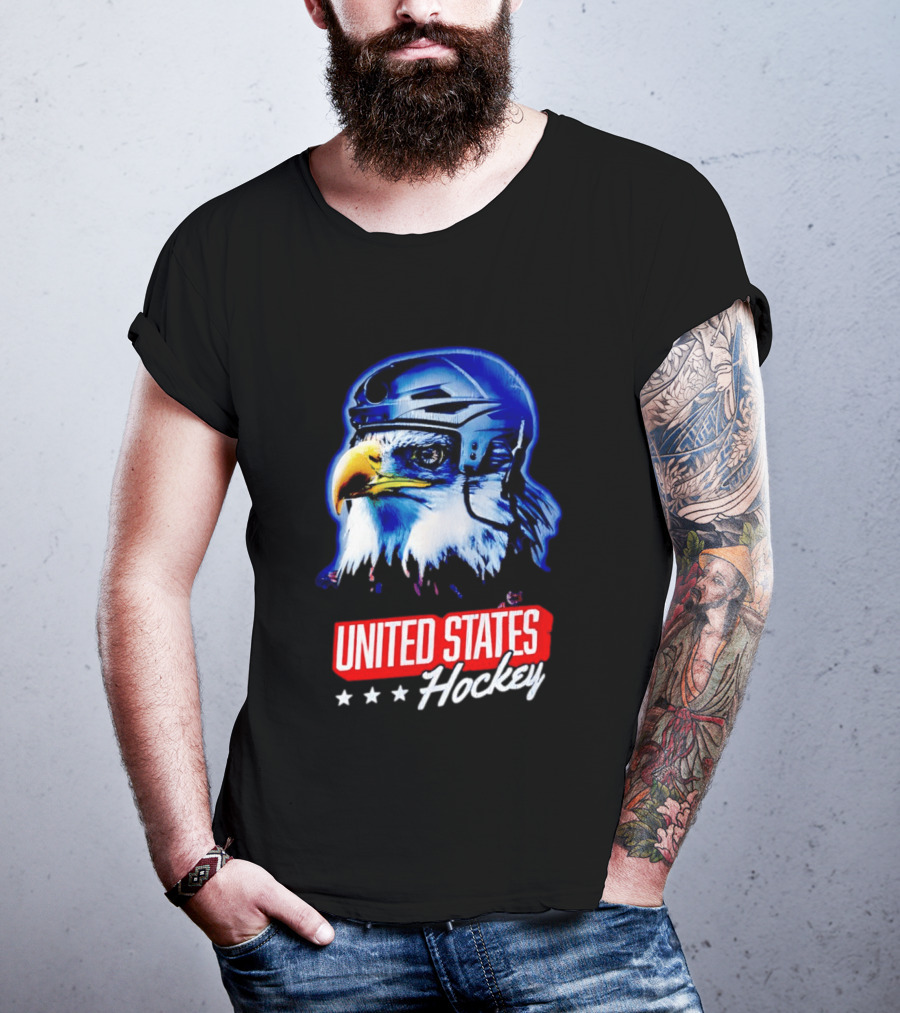 United States Hockey Eagle Helmet Stars T-Shirt