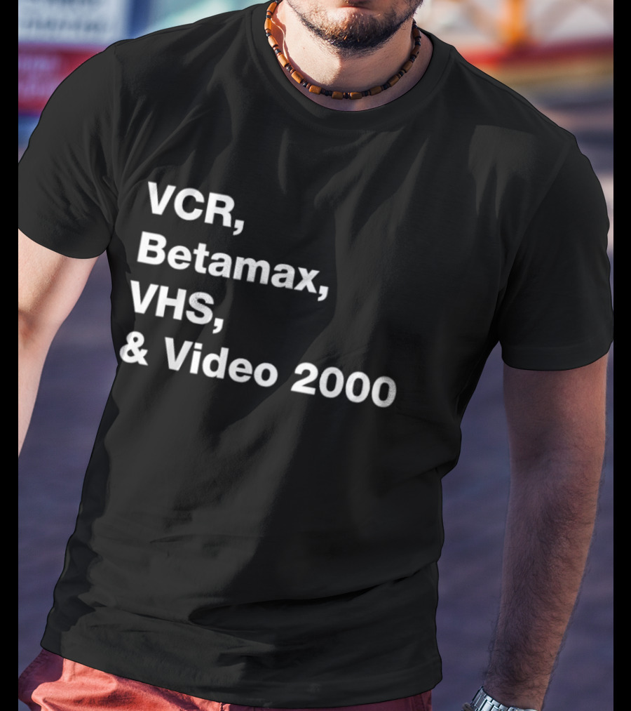VCR Betamax VHS Video 2000 Classic Media Formats T-Shirt