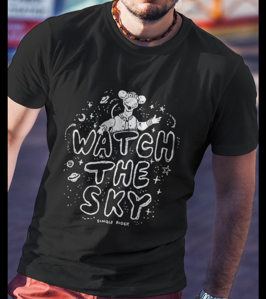 The Sky Single Rider Astronaut Bear With Cosmic Surroundings T-Shirt