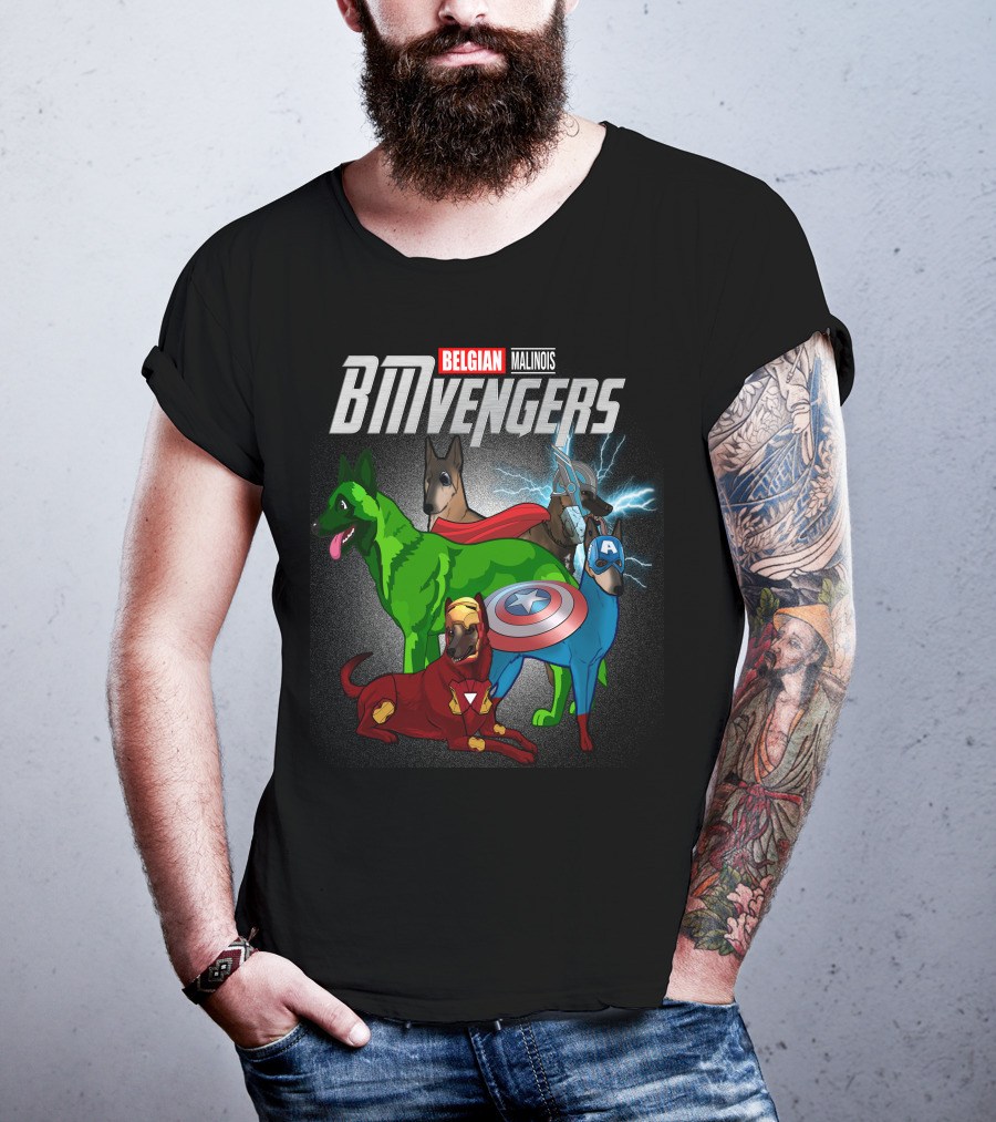 Belgian Malinois BMVengers Superhero Team-Up T-Shirt