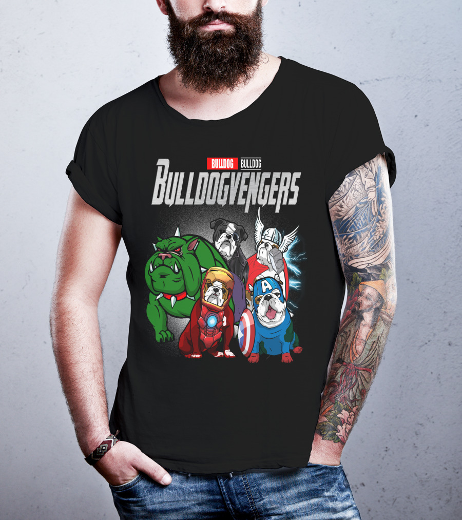 Bulldog Bulldogvengers Hulk Iron Man Captain America Thor T-Shirt