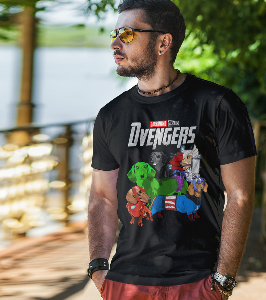 Dachshund Dvengers Dogs In Superhero Costumes T-Shirt