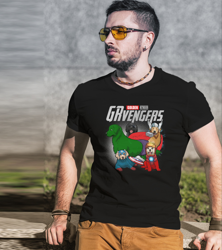Golden Retriever GRvengers Superhero Dogs T-Shirt