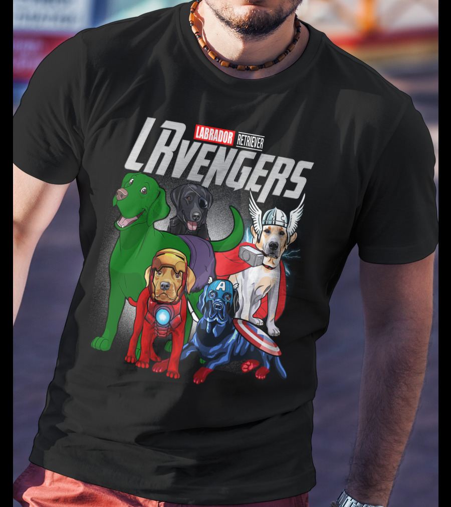 Labrador Retriever LRvengers Superhero Dogs Assemble T-Shirt