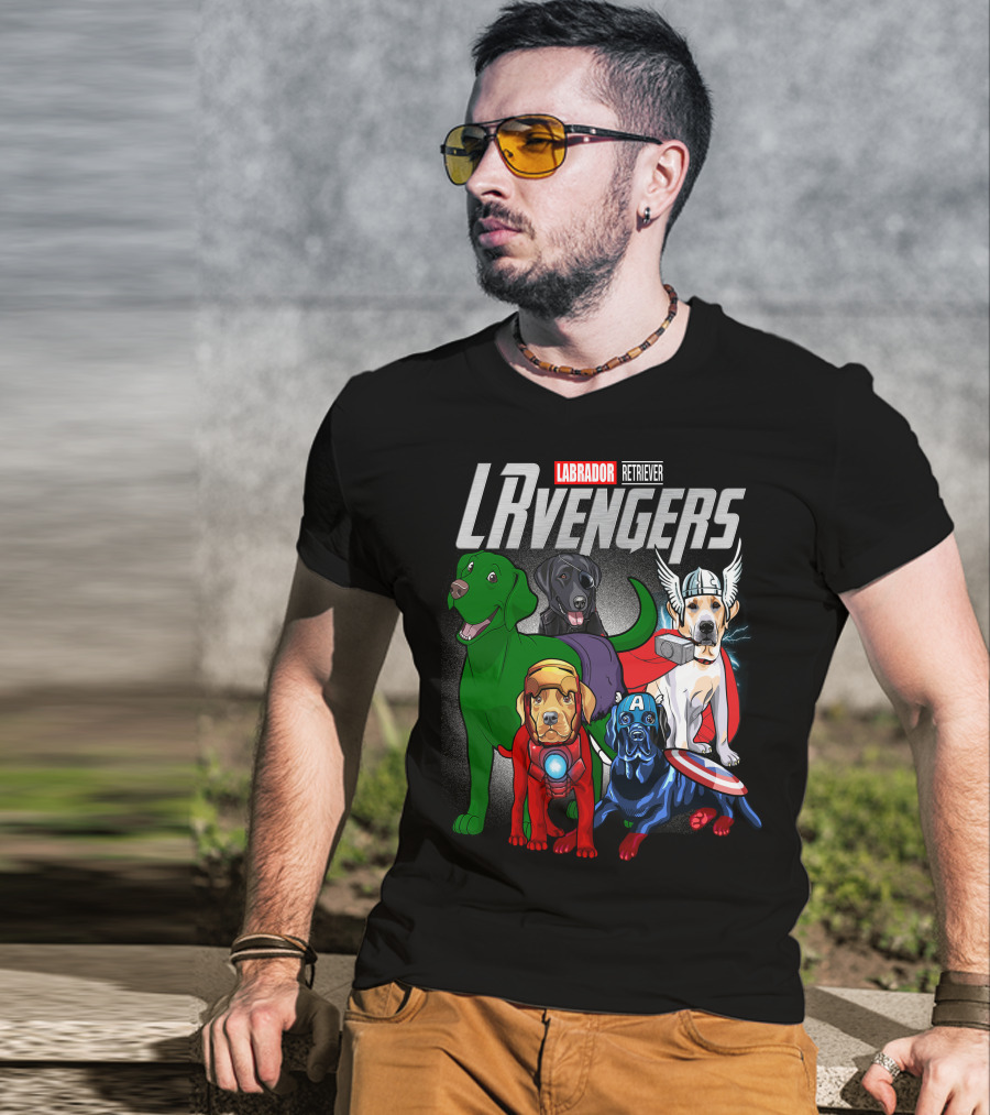 Labrador Retriever LRvengers Superhero Dogs Assemble T-Shirt