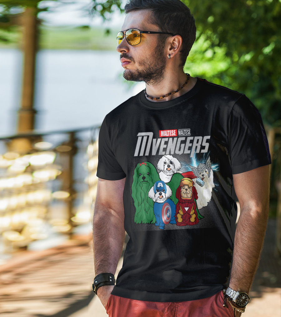 Maltese Mvengers Superhero Dogs T-Shirt