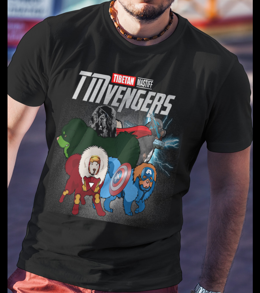 Tibetan Mastiff TMvengers Heroic Team-Up T-Shirt