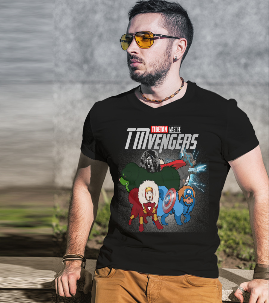 Tibetan Mastiff TMvengers Heroic Team-Up T-Shirt