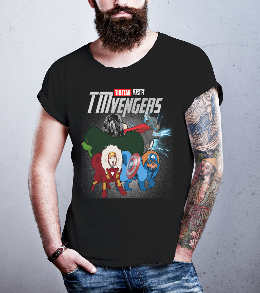 Tibetan Mastiff TMvengers Heroic Team-Up T-Shirt