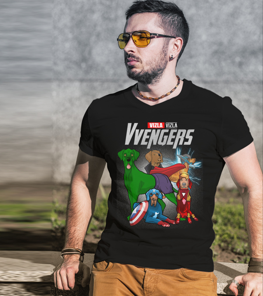 Vizla Vvengers Vizla Dogs Superhero T-Shirt