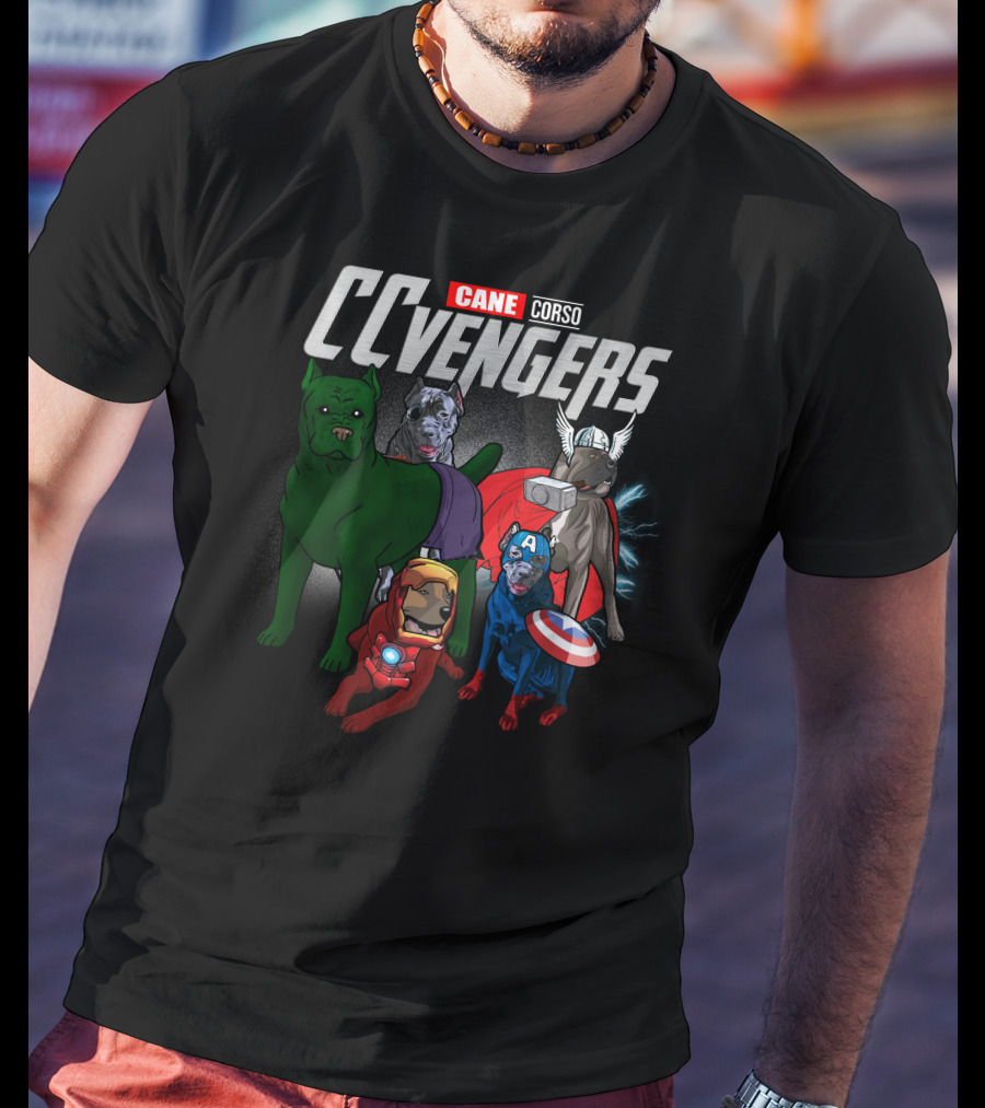 Cane Corso CCvengers Dogs As Superheroes T-Shirt