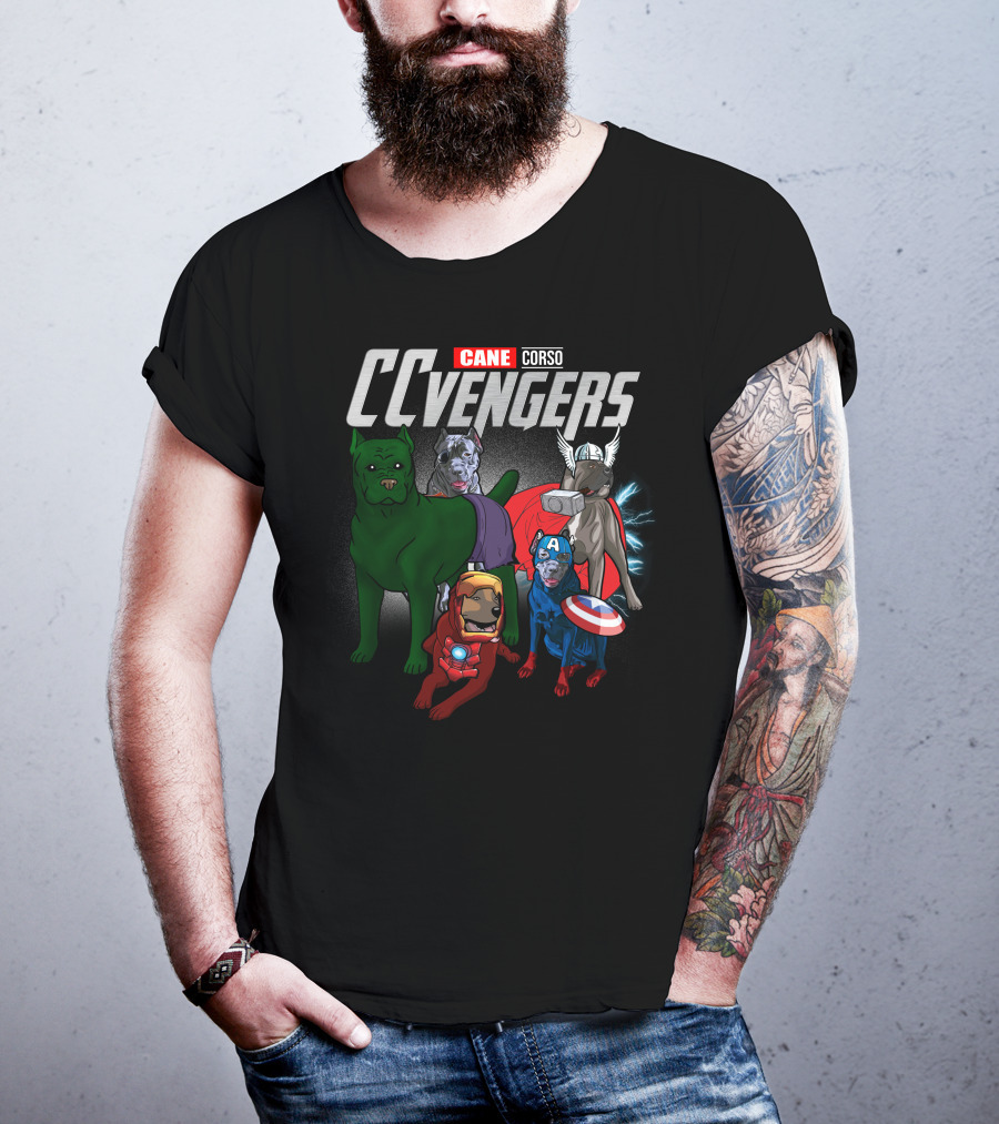 Cane Corso CCvengers Dogs As Superheroes T-Shirt