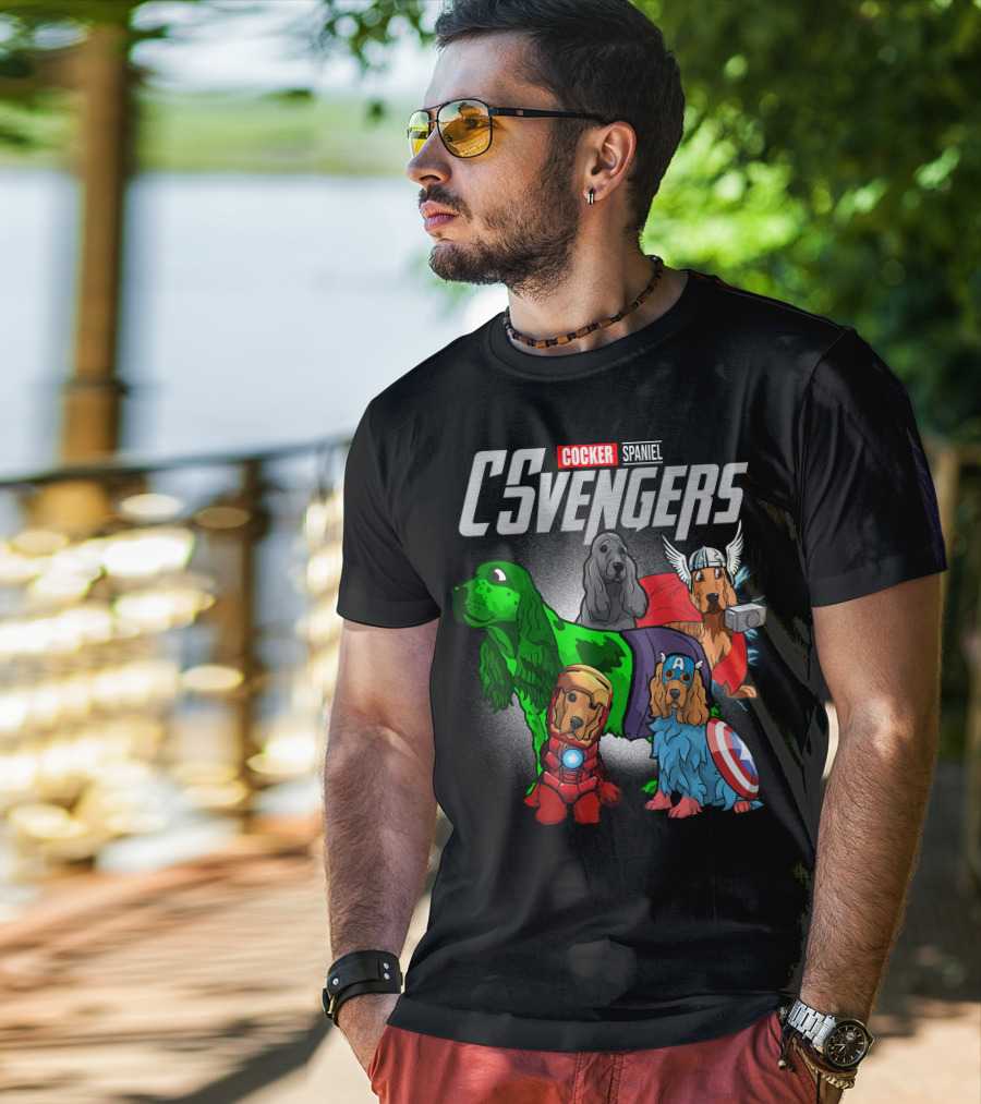 Cocker Spaniel CSvengers Superhero Dog Parody Avengers T-Shirt