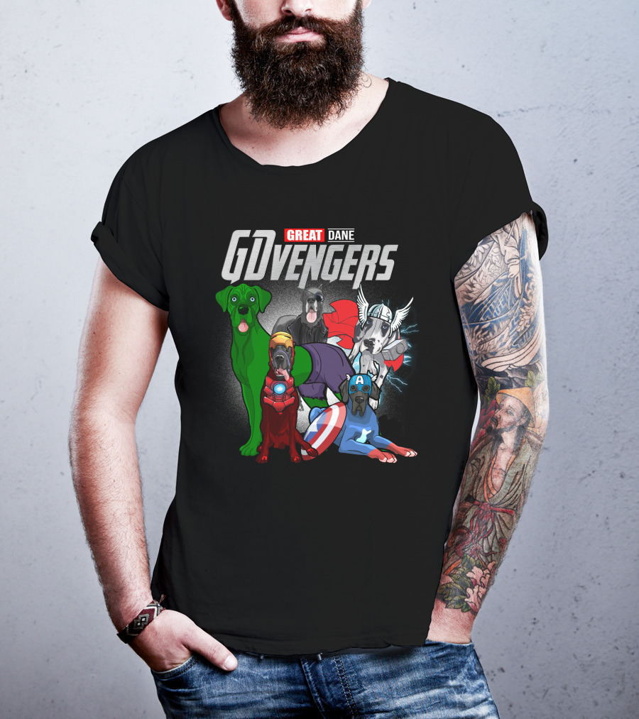 GDvengers Great Dane Superhero Dogs Avengers T-Shirt