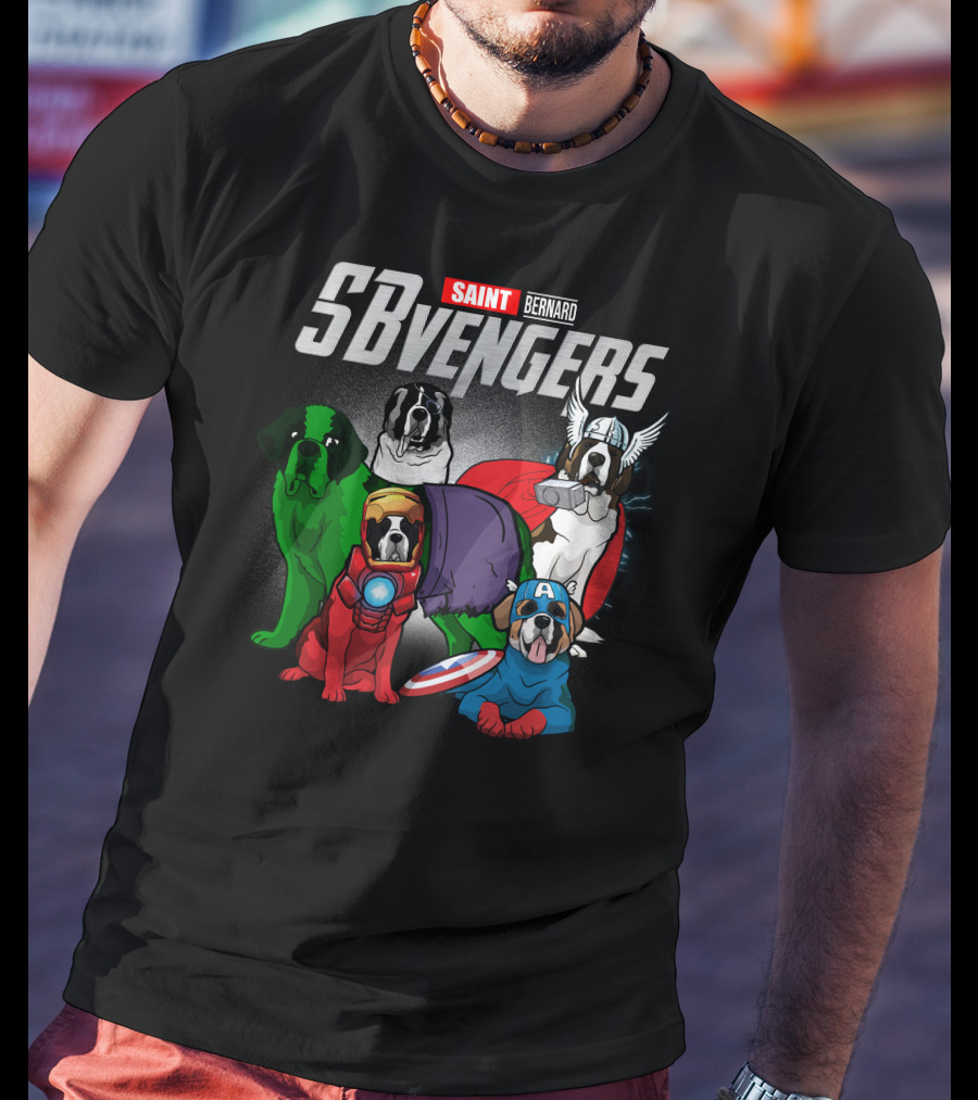 Saint Bernard SBvengers Avengers-Inspired Dog Heroes T-Shirt