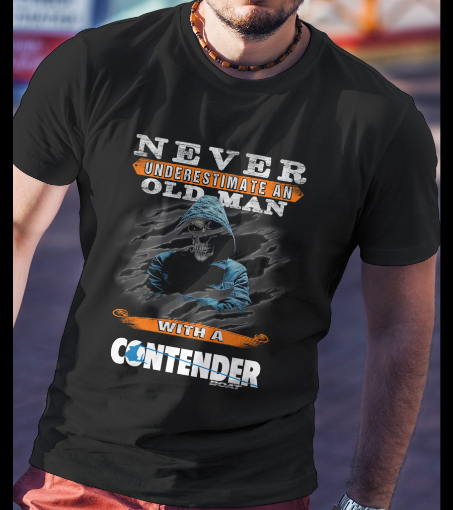 Never Underestimate An Old Man With A Contender Boat Skull T-Shirt
