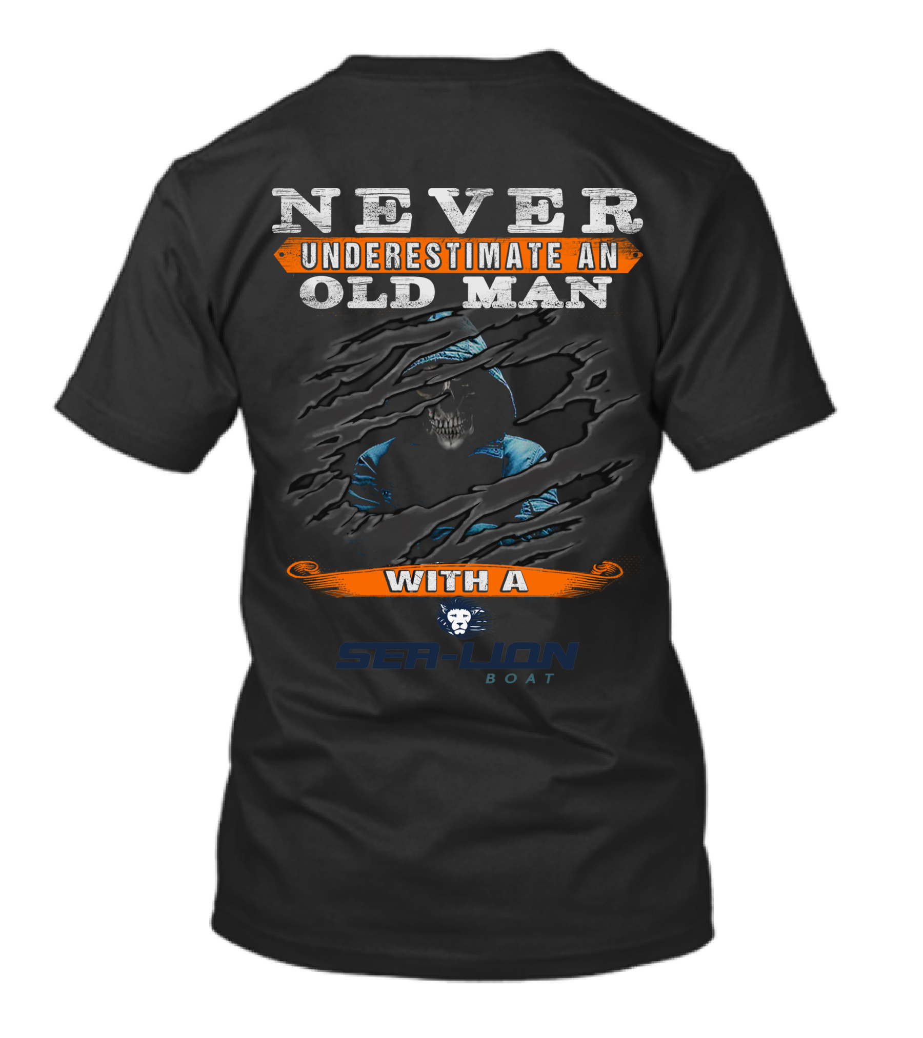 NEVER UNDERESTIMATE AN OLD MAN WITH A SEALION BOAT T-Shirt