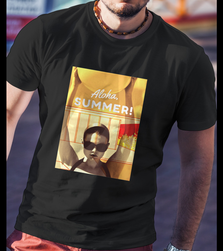 Aloha Summer Beach Ball Sunglasses Retro Vibes T-Shirt