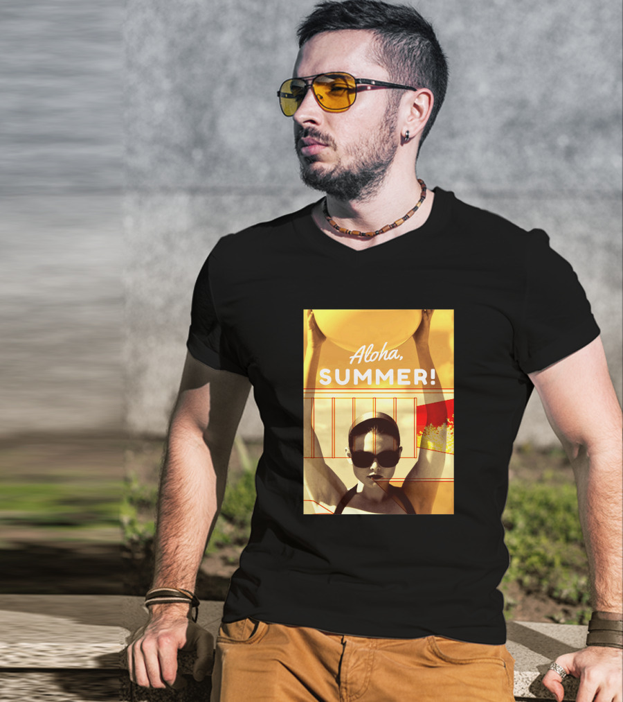 Aloha Summer Beach Ball Sunglasses Retro Vibes T-Shirt