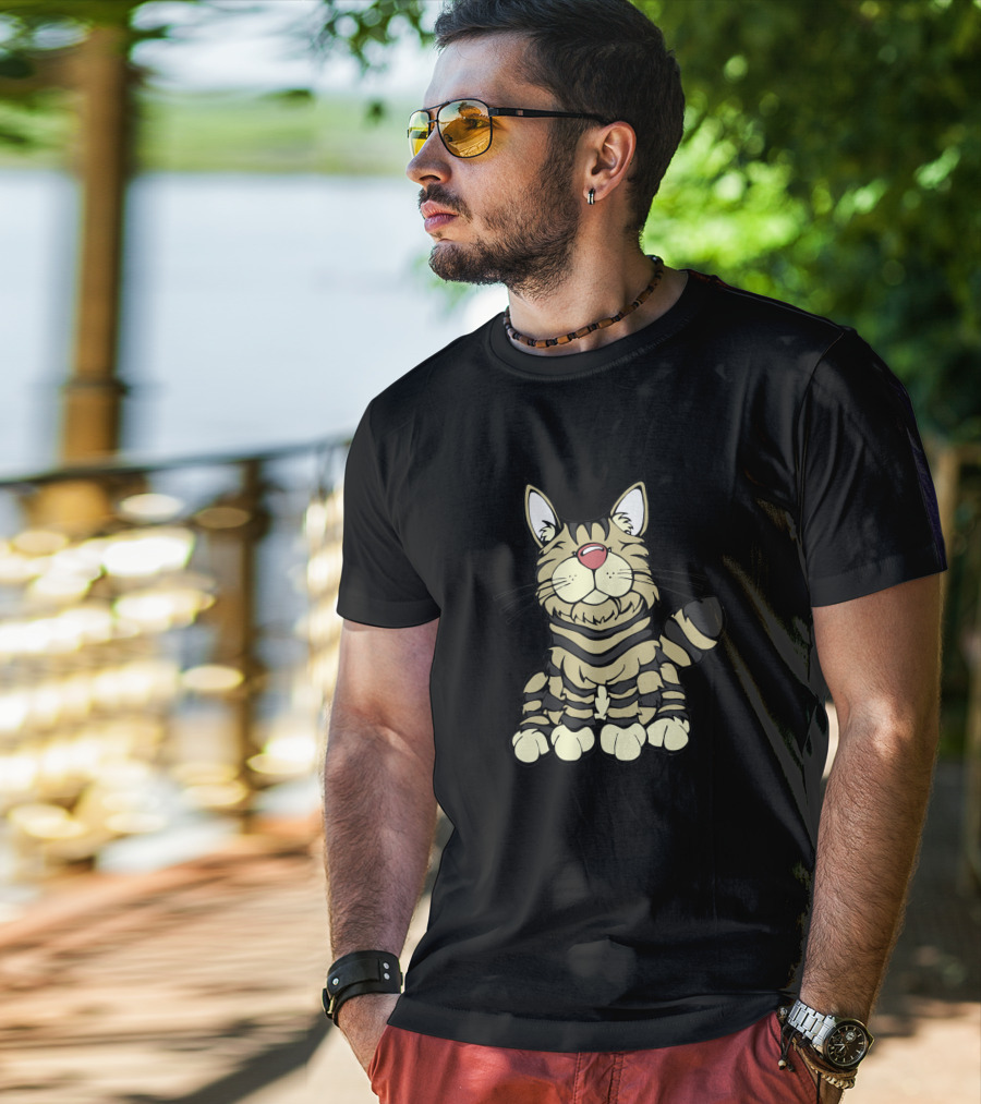 American Bobtail Cat Cartoon T-Shirt