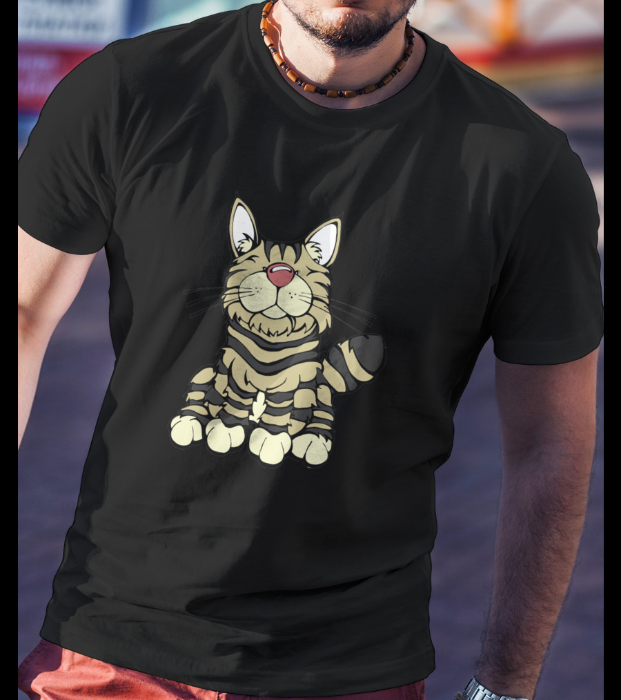 American Bobtail Cat Cartoon T-Shirt