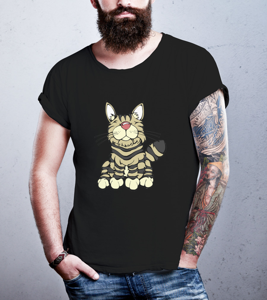 American Bobtail Cat Cartoon T-Shirt