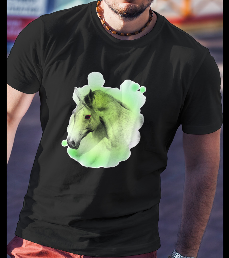 Arabic Horse Neon Green Art 334448 T-Shirt