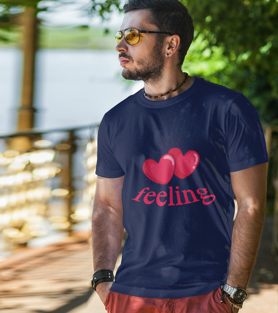 Feeling With Red Hearts Iconic T-Shirt