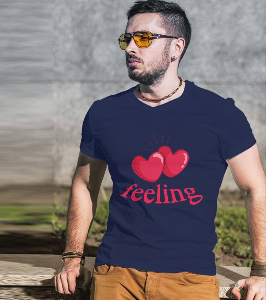 Feeling With Red Hearts Iconic T-Shirt