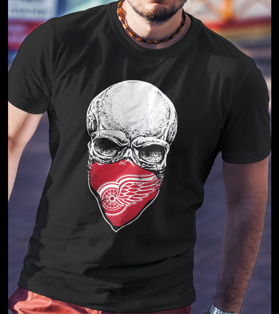Detroit Red Wings Skull Bandana T-Shirt