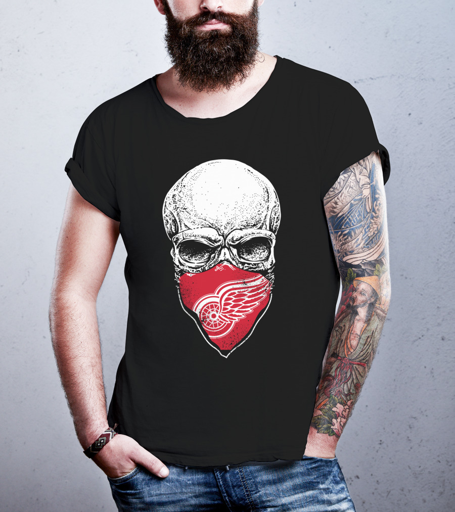 Detroit Red Wings Skull Bandana T-Shirt