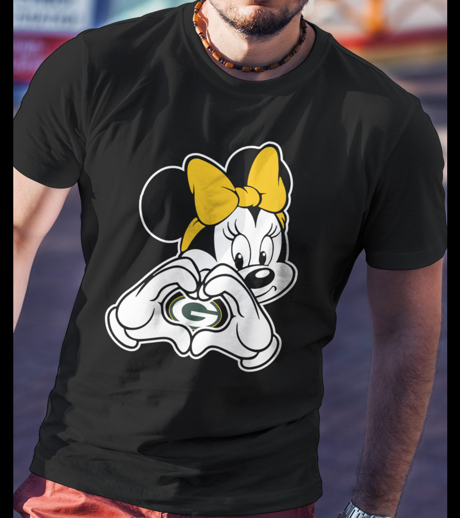 Minnie Mouse Heart Green Bay Packers T-Shirt