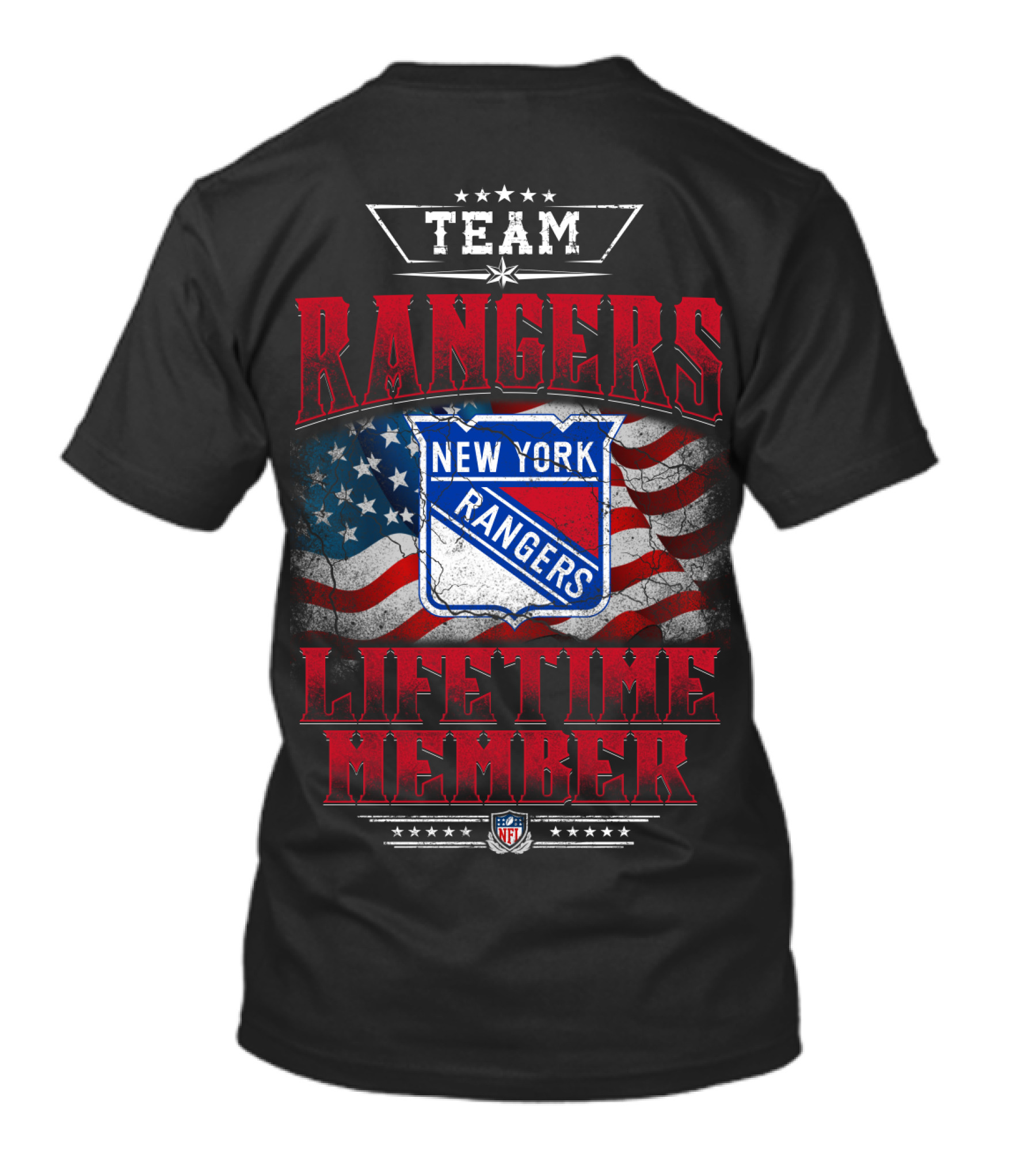 Team New York Rangers Lifetime Member Nfl American Flag T-Shirt