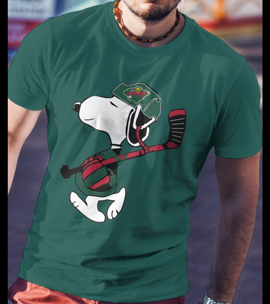 Minnesota Wild Snoopy Hockey T-Shirt