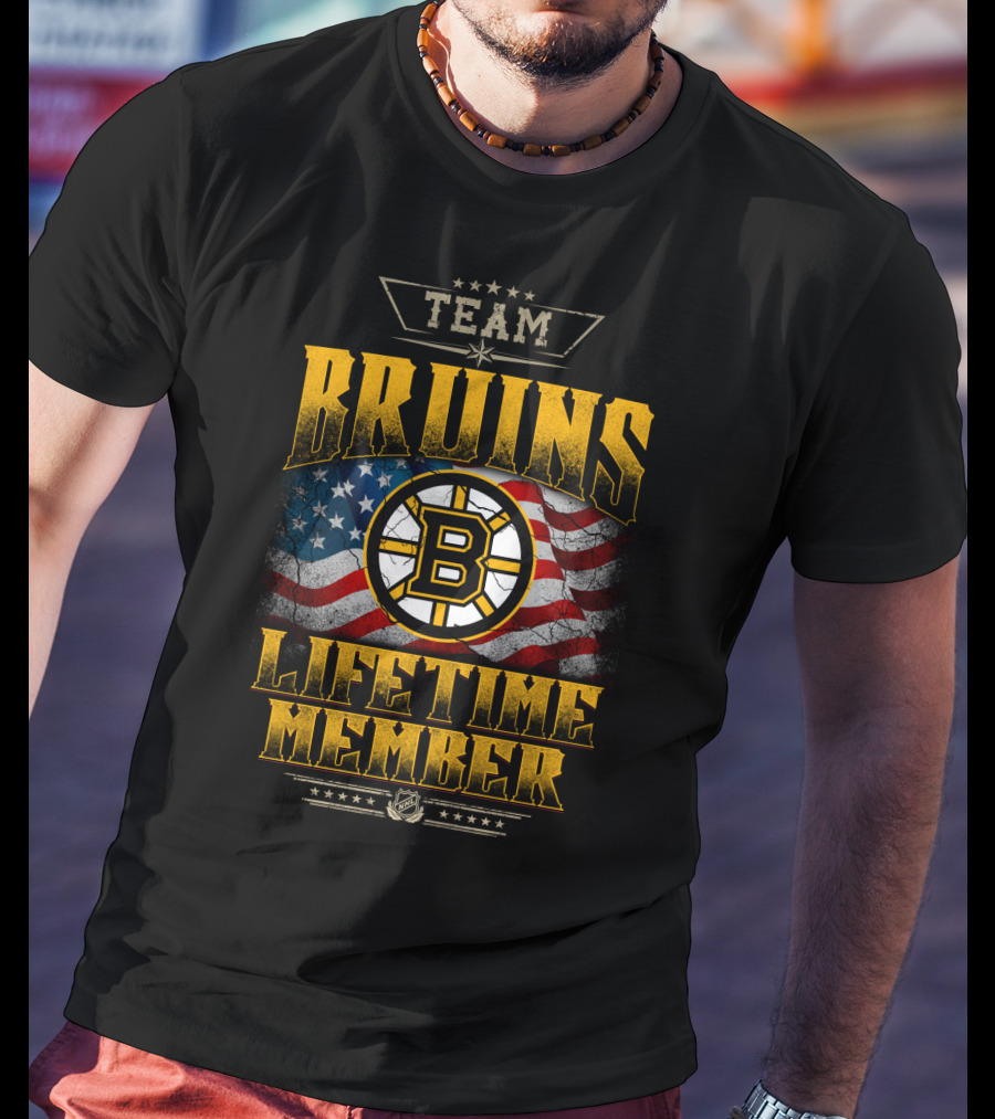 Team Bruins Lifetime Member Boston Bruins Flag T-Shirt