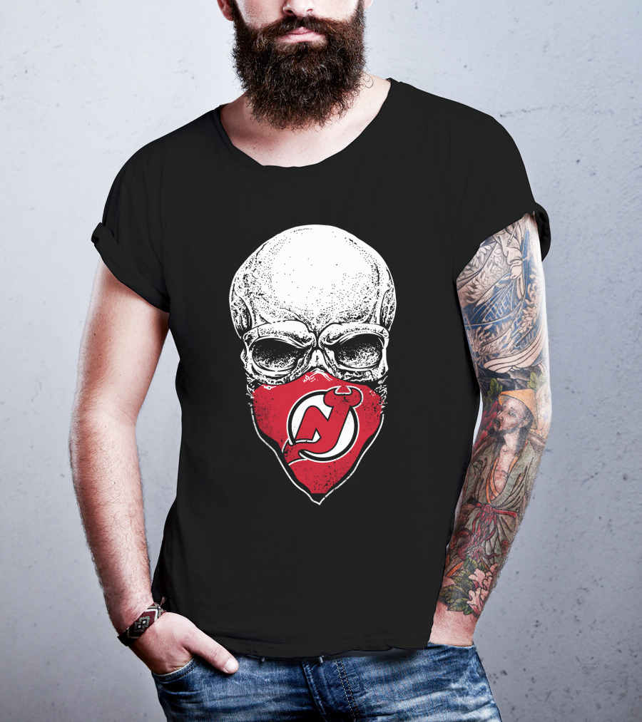 New Jersey Devils Skull Bandana T-Shirt