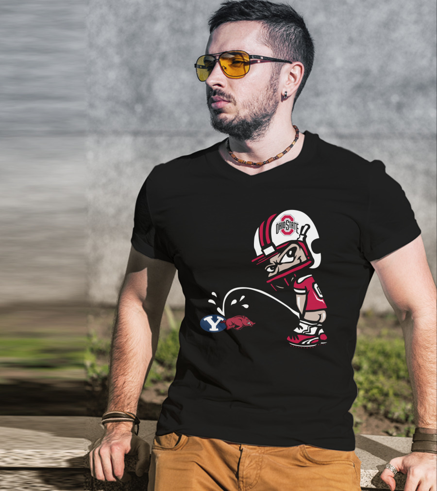 Ohio State Buckeyes Byu Razorbacks Football Cartoon T-Shirt