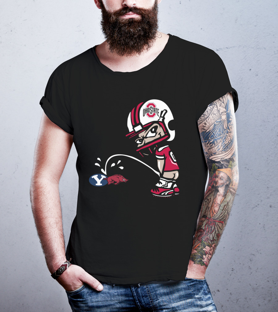 Ohio State Buckeyes Byu Razorbacks Football Cartoon T-Shirt