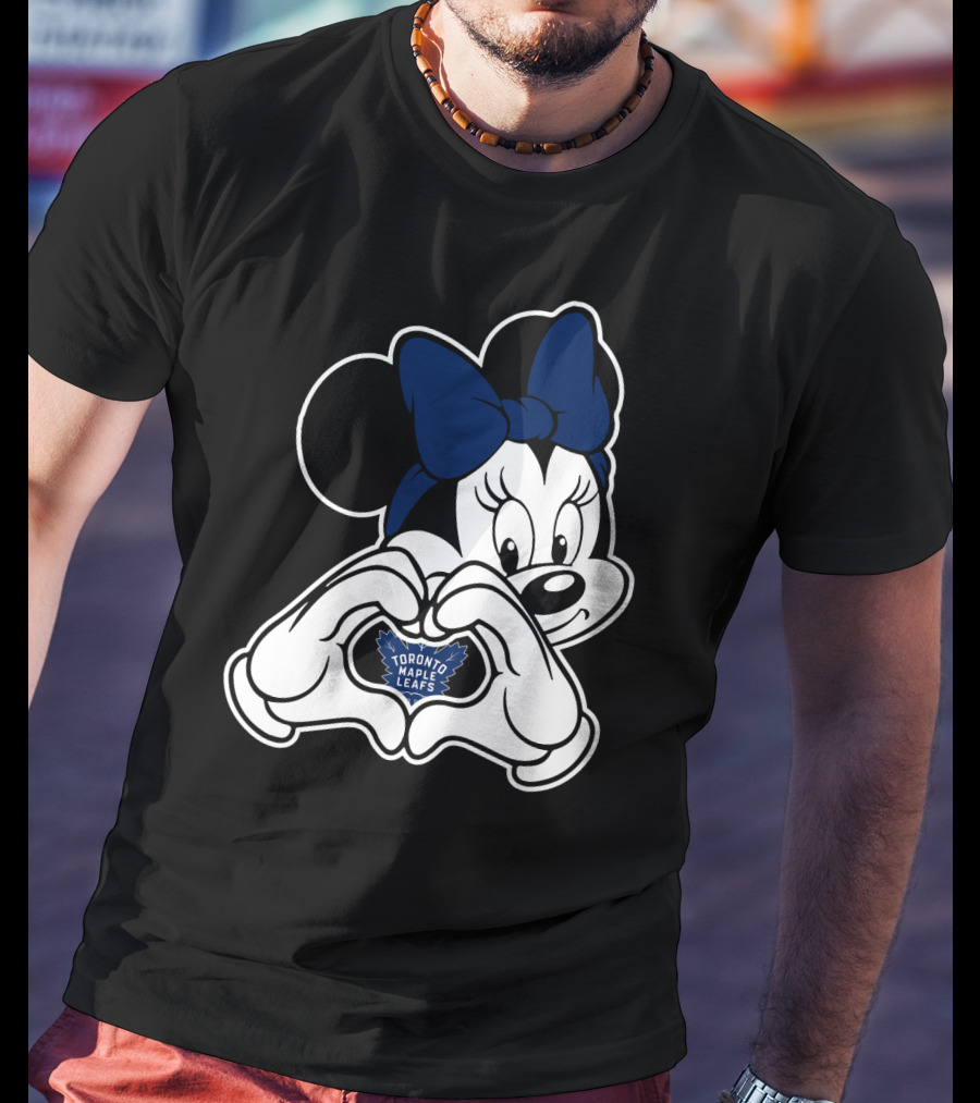 Toronto Maple Leafs Minnie Mouse Heart Hands T-Shirt