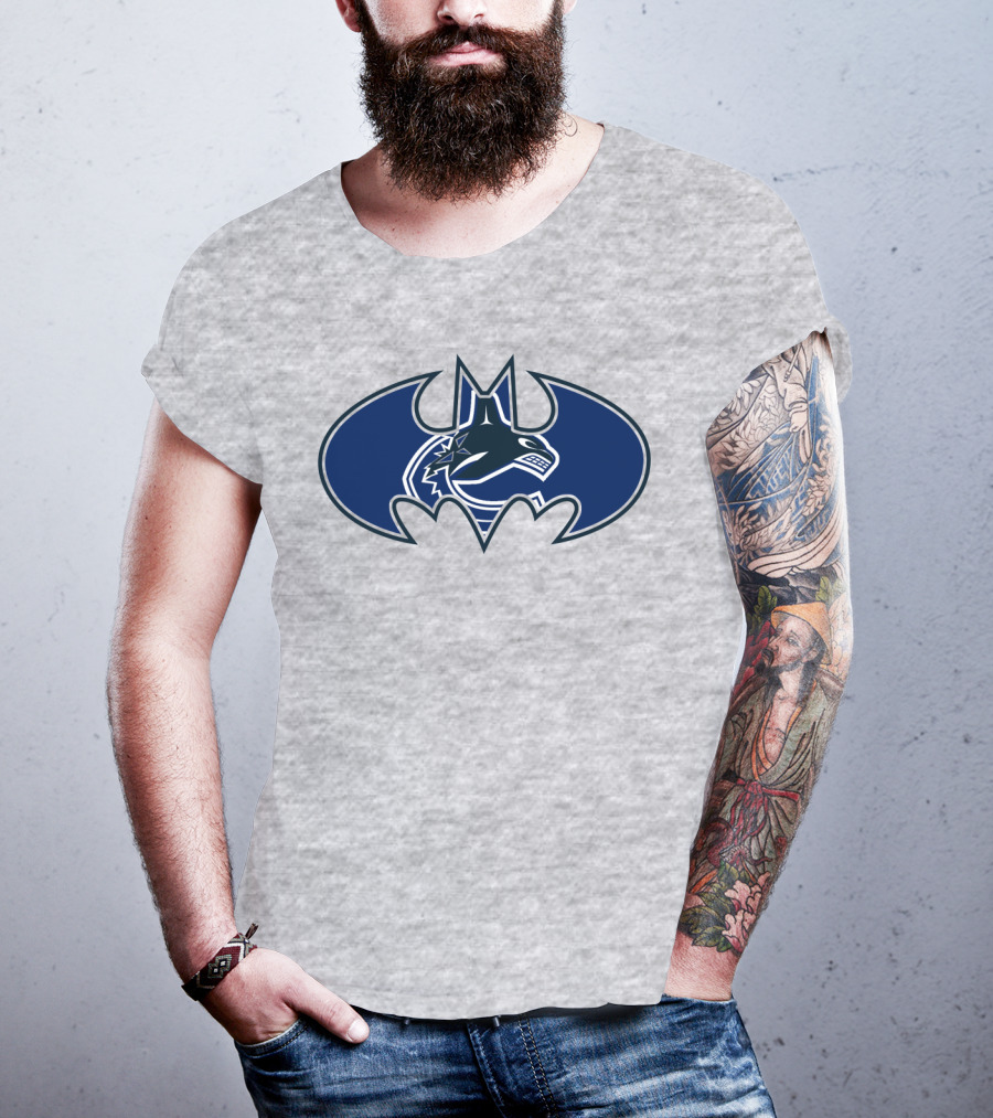 Vancouver Canucks Orca Batman Logo Fusion T-Shirt